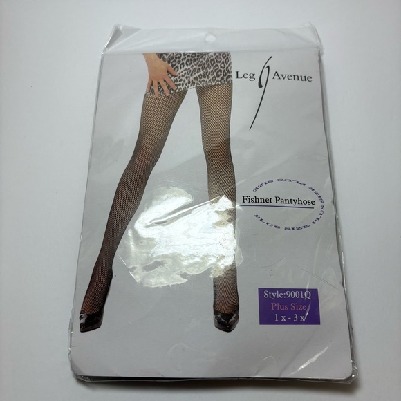 Leg Avenue fishnet pantyhose style 9001Q plus size 1x-3x new in package - Picture 1 of 3